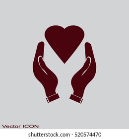 hands holding heart. 