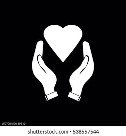 hands holding heart. 