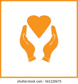 hands holding heart. 