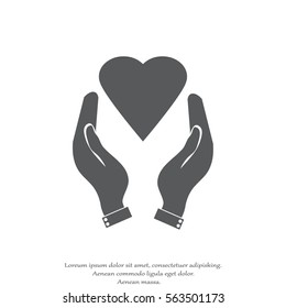 hands holding heart. 
