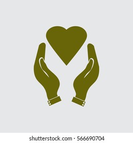 hands holding heart. 