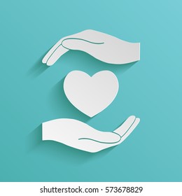 Hands holding heart