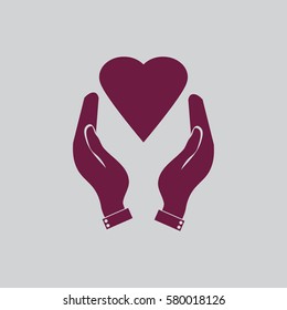 hands holding heart. 