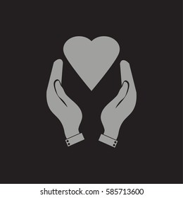 hands holding heart. 