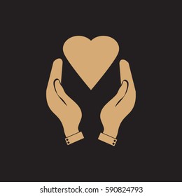 hands holding heart. 