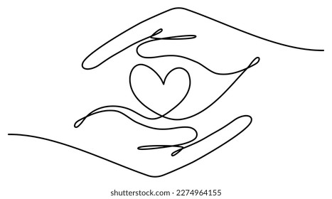 Hands holding heart continuous
