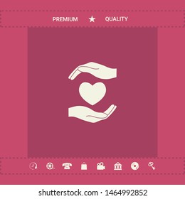 Hands holding heart. Graphic elements for your design