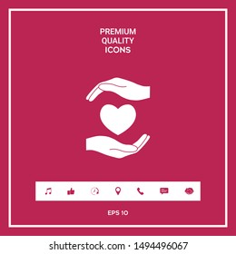 Hands holding heart. Graphic elements for your design