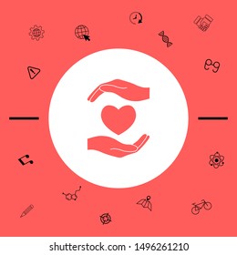 Hands holding heart. Graphic elements for your design