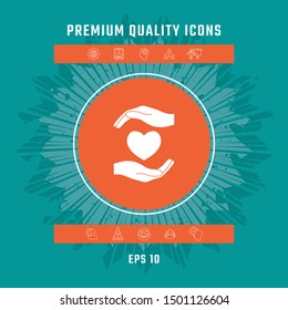 Hands holding heart. Graphic elements for your design