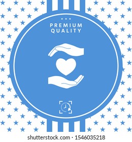Hands holding heart. Graphic elements for your design
