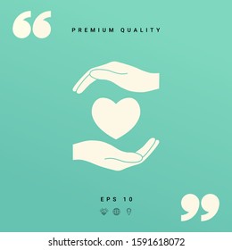 Hands holding heart. Graphic elements for your design