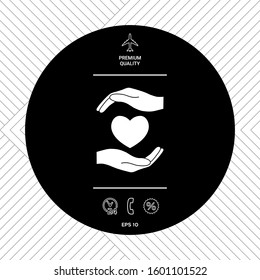Hands holding heart. Graphic elements for your design