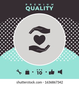 Hands holding heart. Graphic elements for your design