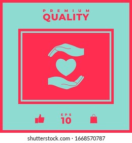  Manos sosteniendo el corazón. Elementos gráficos para el diseño