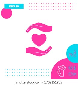 Hands holding heart. Graphic elements for your design