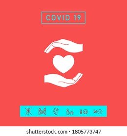 Hands holding heart. Graphic elements for your design