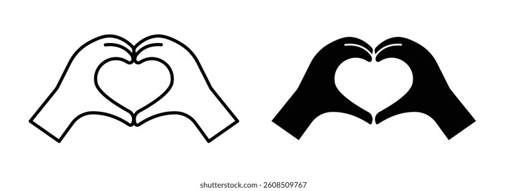 hands holding heart icon flat style, vector illustration eps 10.