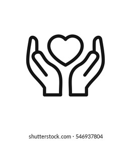 hands holding heart icon illustration isolated vector sign symbol - Shutterstock ID 546937804