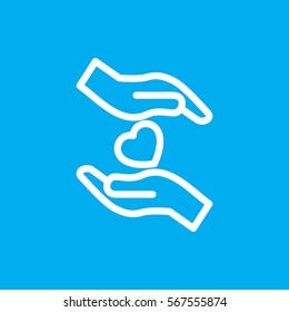 hands holding heart icon illustration isolated vector sign symbol