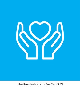 hands holding heart icon illustration isolated vector sign symbol