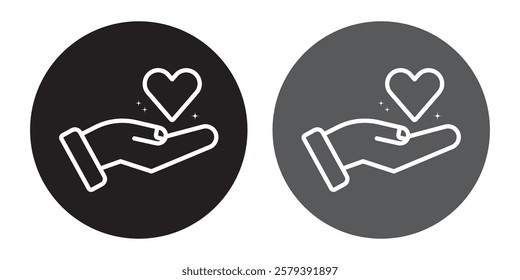 Hands holding heart icon set. Healthcare,Donation and giving aid concept
