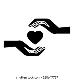Hands holding heart icon. Simple illustration of hands holding heart vector icon for web