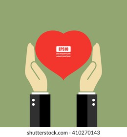 Hands holding heart poster