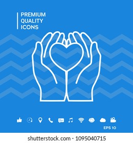 Hands holding heart - protection icon