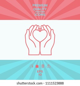 Hands holding heart - protection icon