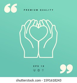 Hands holding heart - protection icon. Graphic elements for your design