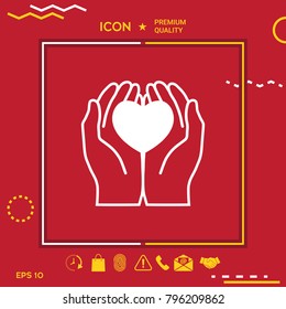 Hands holding heart - protection icon