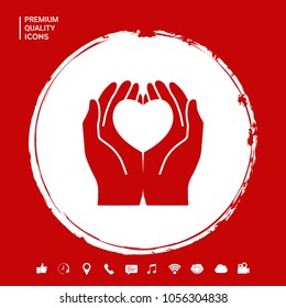 Hands holding heart - protection symbol