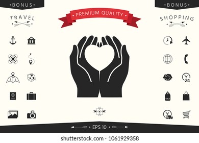 Hands holding heart - protection symbol