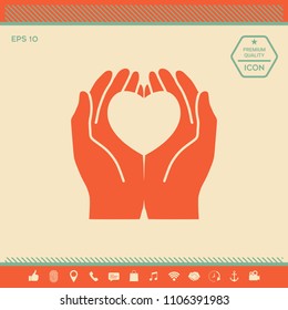 Hands holding heart - protection symbol