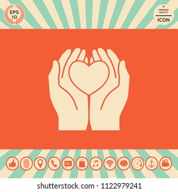 Hands holding heart - protection symbol