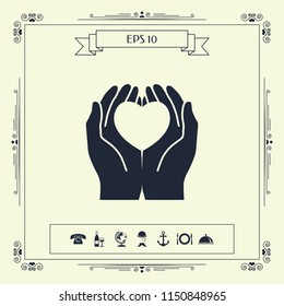 Hands holding heart - protection symbol