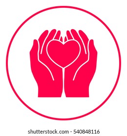 Hands holding heart - protection symbol