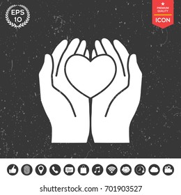 Hands holding heart - protection symbol