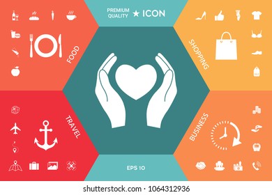 Hands holding heart symbol