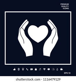 Hands holding heart symbol