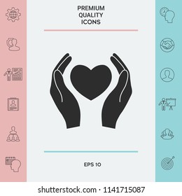 Hands holding heart symbol