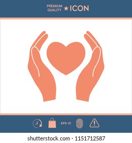 Hands holding heart symbol