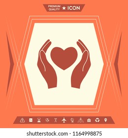 Hands holding heart symbol