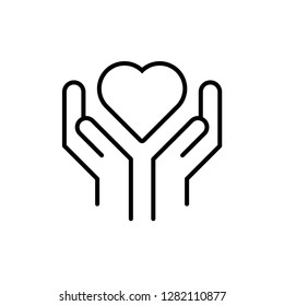 Hands holding heart symbol