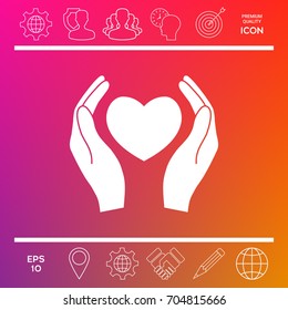 Hands holding heart symbol