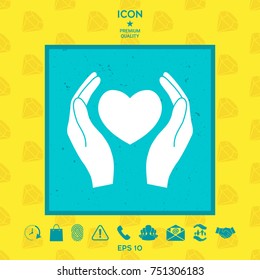 Hands holding heart symbol