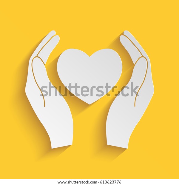 Hands Holding Heart Symbol Stock Vector Royalty Free 610623776 Shutterstock