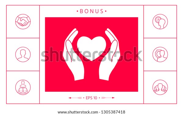 Hands Holding Heart Symbol Graphic Elements Stock Vector Royalty Free 1305387418 Shutterstock