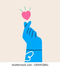 Hands holding a heart. Valentines day. Colorful vector illustration 
